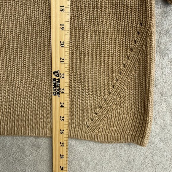 NEW Matty M Women's S Colorblock Knit Sweater Beige & White Short Sleeve - Picture 7 of 9